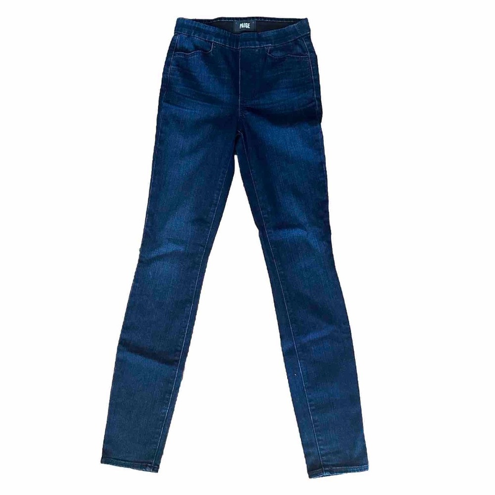 Paige Hoxton Ultra Skinny Dark Wash Blue Jeans Elastic Waist Pull On Soft Sz 23
